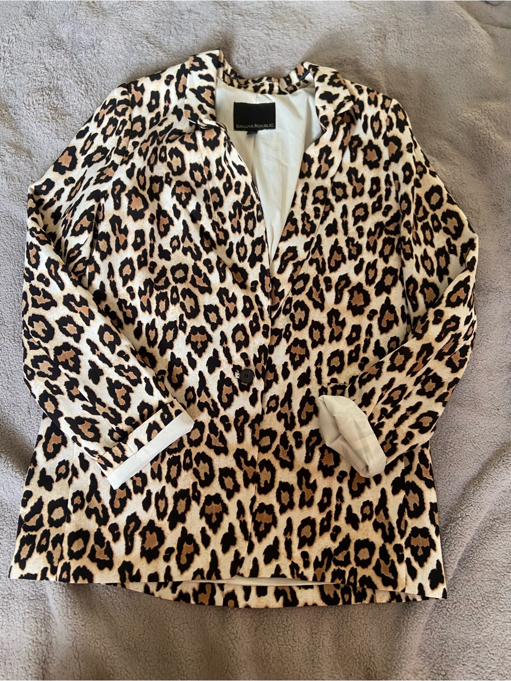 Banana Republic Leopard Print Blazer in Beige and Black